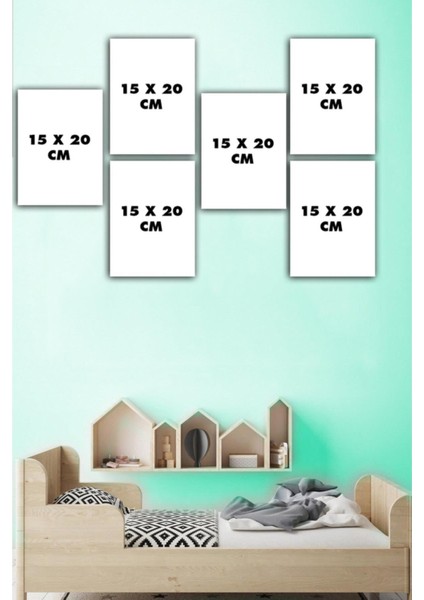 6 Parça Mdf Tablo Seti 3 Mm Çocuk Odası Sevimli Hayvanlar (Çerçeve Görünümlü) modelleri