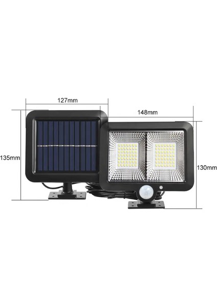SL-F98 Hareket ve Karanlık Sensörlü Solar Güneş Enerjili Lamba Sokak-Bahçe Lambası Garaj Lambası 5 Metre Kablolu fırsatları