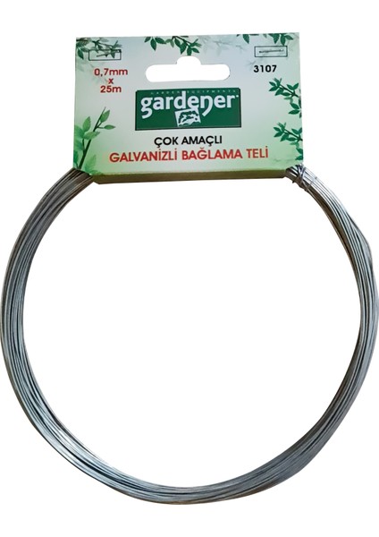 3107 Galvanizli Çok Amaçlı Bağlama Teli - 0,7mm x 25M Paslanmaz