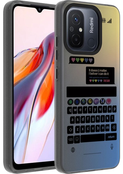 Xiaomi Redmi 12C Kılıf Desenli Zore Dragon Sert Kılıf Klavye