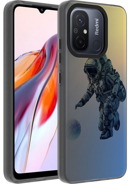 Xiaomi Redmi 12C Kılıf Desenli Zore Dragon Sert Kılıf Astronot