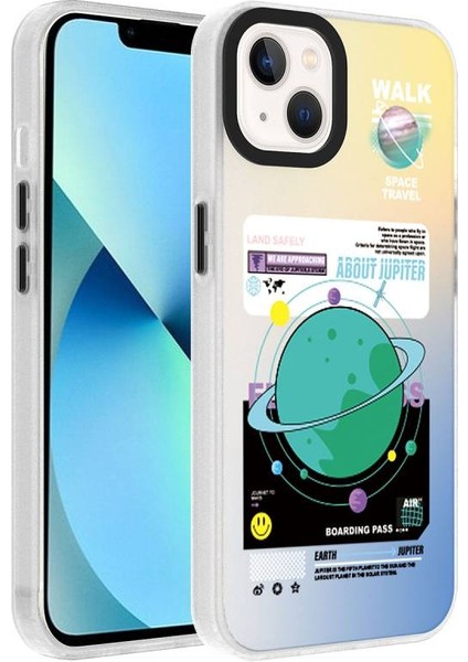 Apple iPhone 13 Kılıf Desenli Dragon Serisi Sert Kapak Yeşil