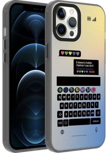 Apple iPhone 13 Pro Max Kılıf Desenli Dragon Serisi Sert Kapak Siyah