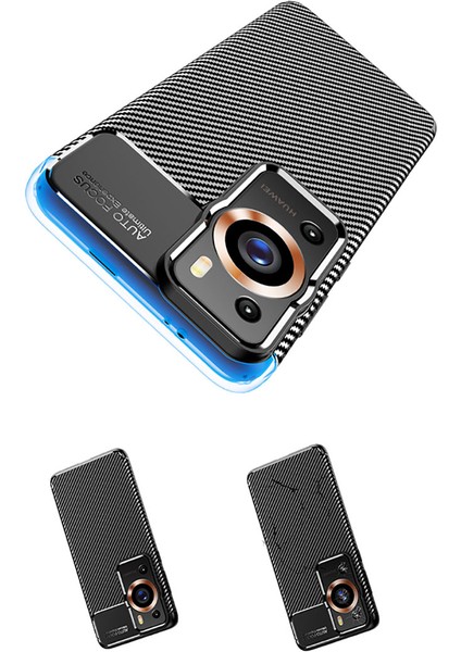 Casestreet Huawei P60 Pro Kılıf Negro Karbon Kamera Korumalı Silikon Lüx Siyah modelleri