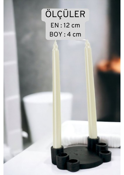 Şamdan Mumluk Siyah Tealight Ve Şamdan Mum Uyumlu Model 7