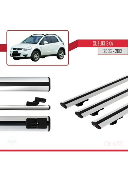 Suzuki Sx4 2006-2013 Arası ile Uyumlu Basıc Model Ara Atkı Tavan Barı Gri 3 Adet