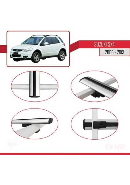 Suzuki Sx4 2006-2013 Arası ile Uyumlu Basıc Model Ara Atkı Tavan Barı Gri 3 Adet