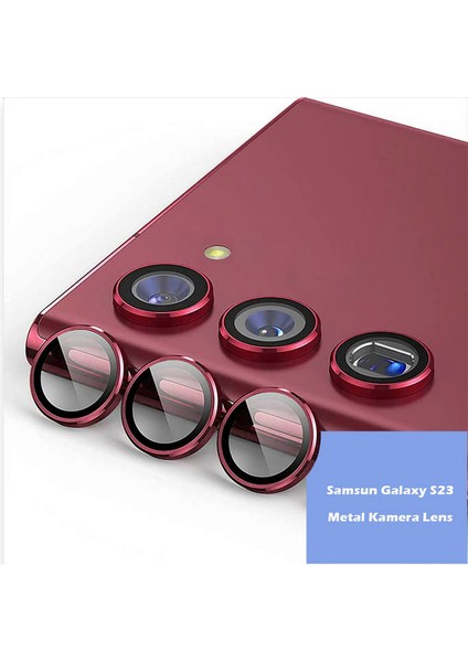 Samsung Galaxy S23 Plus Metal Kamera Lens - Kırmızı