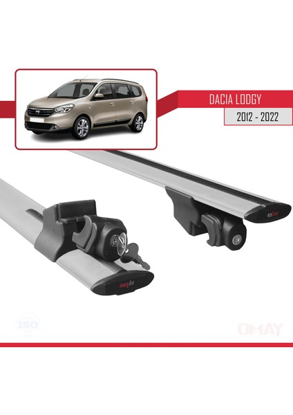 Dacia Lodgy 2012-2022 Arası ile Uyumlu Hook Model Anahtar Kilitli Ara Atkı Tavan Barı Gri