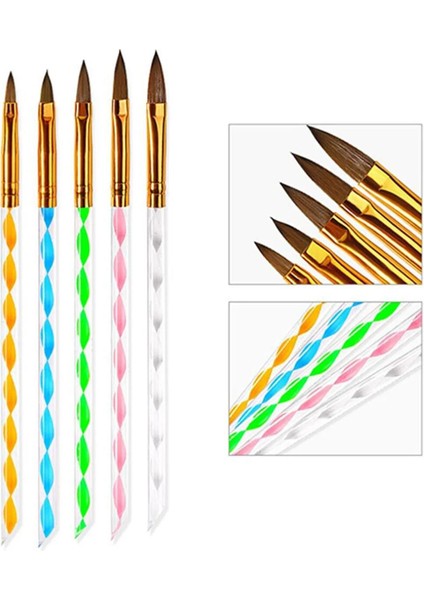 Tırnak Süsleme Fırçası, Nail Art Fırça, Tırnak Desen Fırçası Seti No:2193