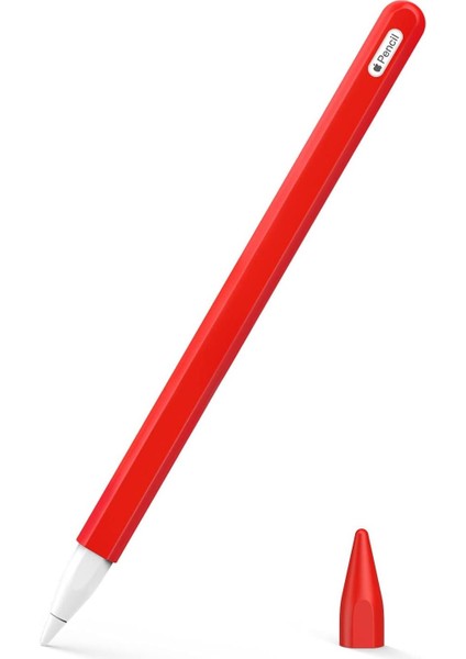 Apple Pencil (2. Nesil) Kılıf Mat Silikon V2 Kırmızı