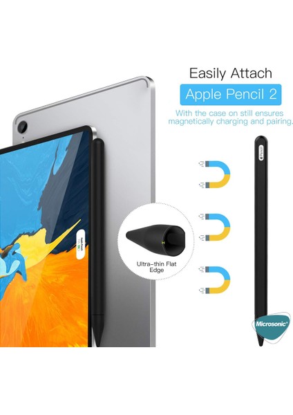 Apple Pencil (2. Nesil) Kılıf Mat Silikon V2 Kırmızı