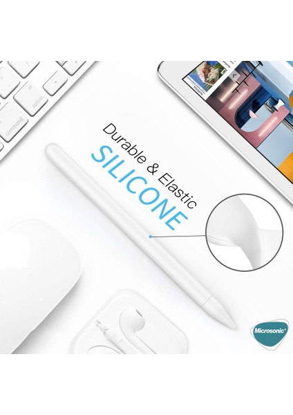 Apple Pencil (2. Nesil) Kılıf Mat Silikon V2 Kırmızı