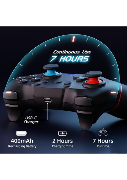 Kablosuz Pc Joystick Wireless Oyun Kolu Nintendo Için Oyun Kolu Swich Lite Uyumlu