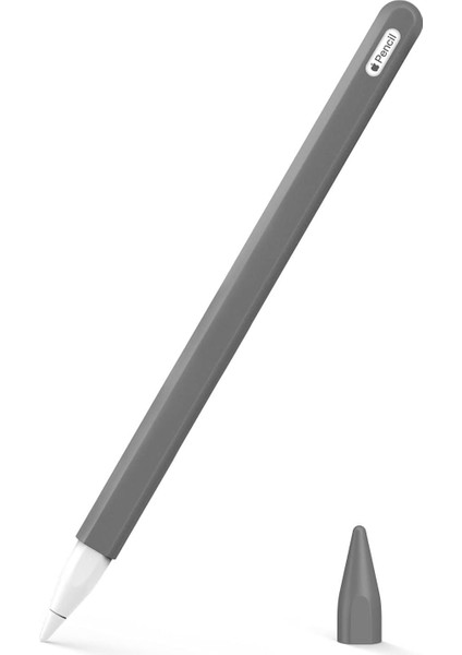 Apple Pencil (2. Nesil) Kılıf Mat Silikon V2 Koyu Gri