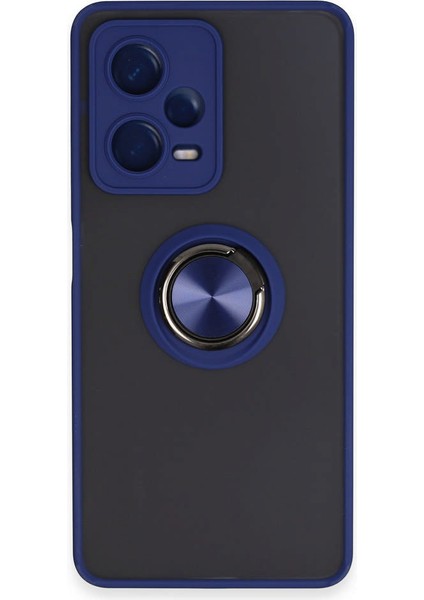 Xiaomi Redmi Note 12 5g Kılıf Montreal Yüzüklü Silikon Kapak - Lacivert