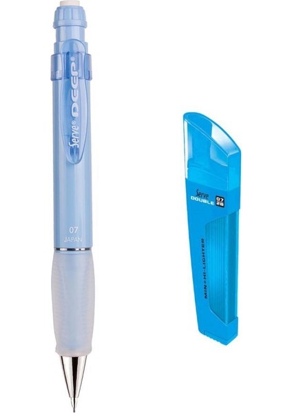 Deep 0.7 mm Mekanik Kurşun Kalem Gök Mavisi - 0.7 mm Uç & Mavi Fosforlu Kalem