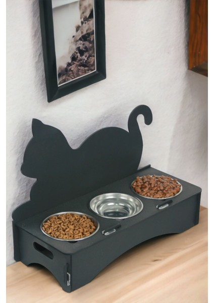 Kedi Mama Su Kabı Siyah Renk Model 1