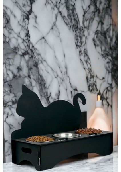 Kedi Mama Su Kabı Siyah Renk Model 1 fiyatları