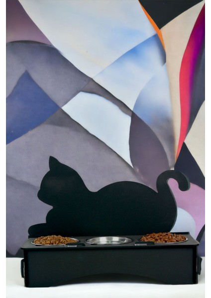 Kedi Mama Su Kabı Siyah Renk Model 1 modelleri