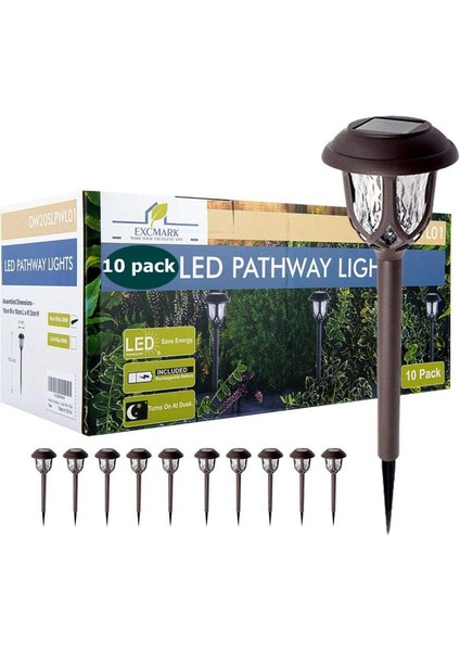 10 Adet Güneş Açık Su Geçirmez Bahçe Işık Çim Işık (Yurt Dışından)