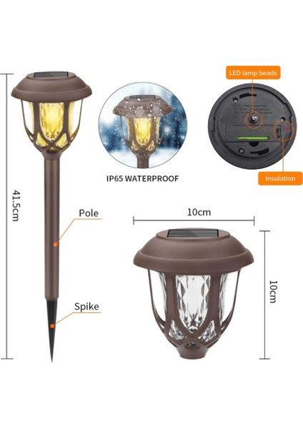 10 Adet Güneş Açık Su Geçirmez Bahçe Işık Çim Işık (Yurt Dışından) fiyatları