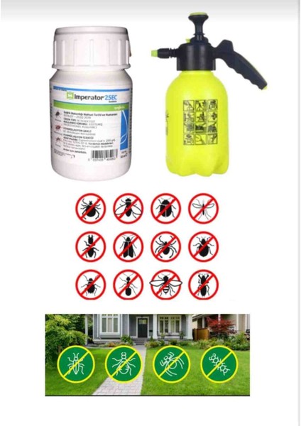 Bahçe Ilaçlama Seti / Imparator 25EC 50ML / 2lt Basınçlı Ilaç Pompası