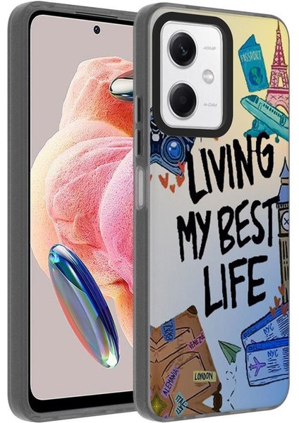 Xiaomi Redmi Note 12 4g Kılıf Desenli Kamera Çerçeveli Sert Dragon Kapak Seyahat