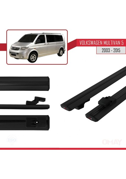 Volkswagen Multivan (T5) 2003-2015 Arası ile Uyumlu Basıc Model Ara Atkı Tavan Barı Siyah