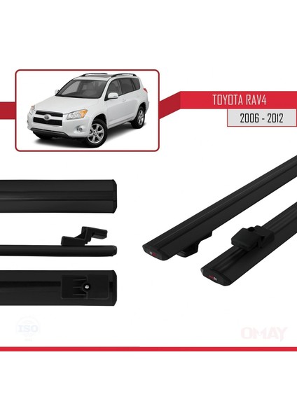 Toyota Rav4 2006-2012 Arası ile Uyumlu Basıc Model Ara Atkı Tavan Barı Siyah