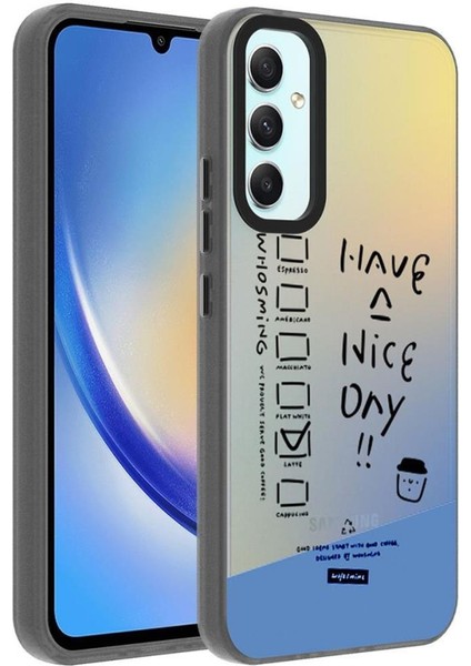 Galaxy A34 Kılıf Desenli Kamera Çerçeveli Sert Dragon Kapak Have