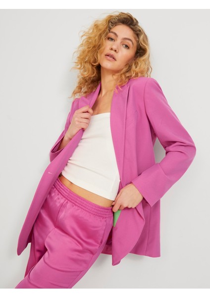 Bayan Pembe Renk Kruvaze Blazer Ceket 12200590