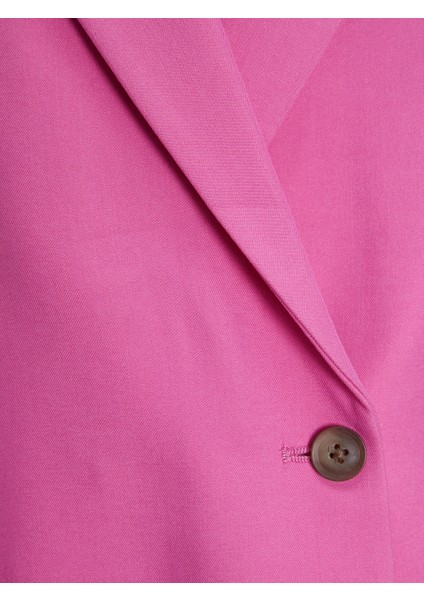 Bayan Pembe Renk Kruvaze Blazer Ceket 12200590 fırsatları