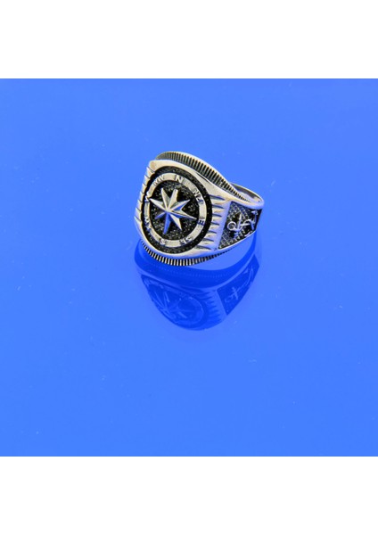 925 Ayar Gümüş Pusula Tasarım Erkek Yüzük fiyatları