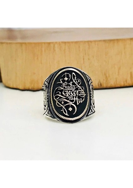 925 Ayar Gümüş Buda Geçer Yahu Yazılı Erkek Yüzük