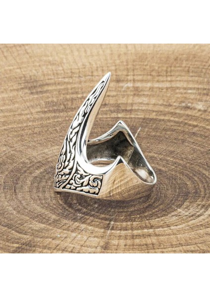 925 Ayar Gümüş Osmanlı Desenli Taşsız Zihgir Okçu Erkek Yüzük fiyatları