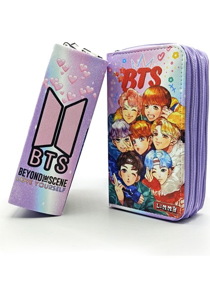 Kalem Kutusu Bts Desenli Kpop Organizer Kalemkutu Vegan Deri Üç Bölmeli Kalemlik fiyatları