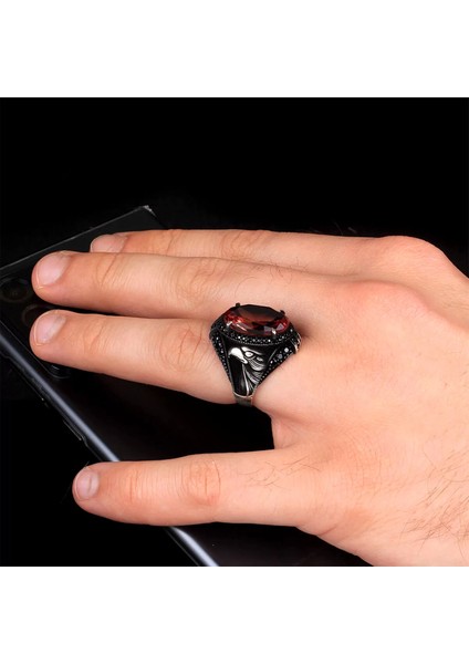 925 Ayar Zultanit Taşlı Gümüş Erkek Yüzük Silver fiyatları