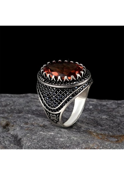 925 Ayar Zultanit Taşlı Model Erkek Yüzük Silver fiyatları