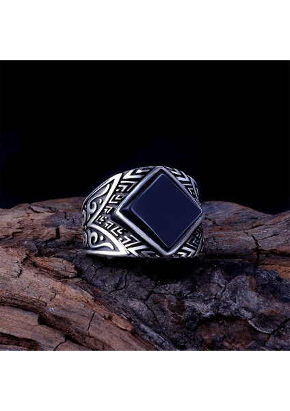 925 Ayar Gümüş Oniks Taşlı Model Yüzük modelleri