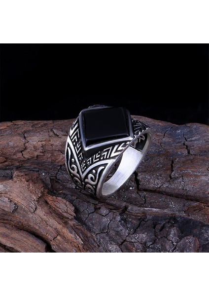 925 Ayar Gümüş Oniks Taşlı Model Yüzük fırsatları