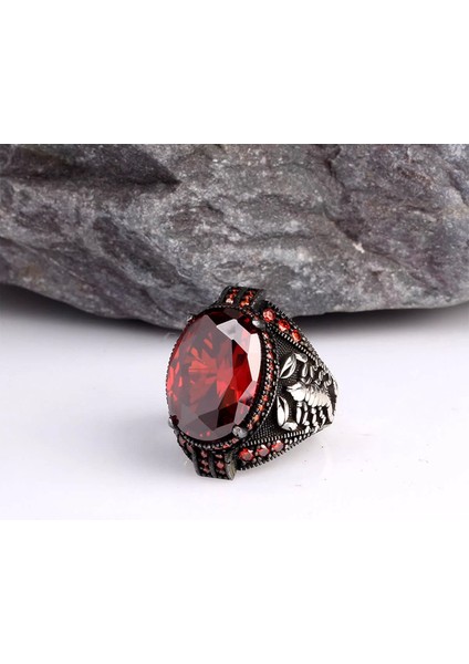 Zirkon Taşlı Akrep Model 925 Ayar Gümüş Erkek Yüzük Silver