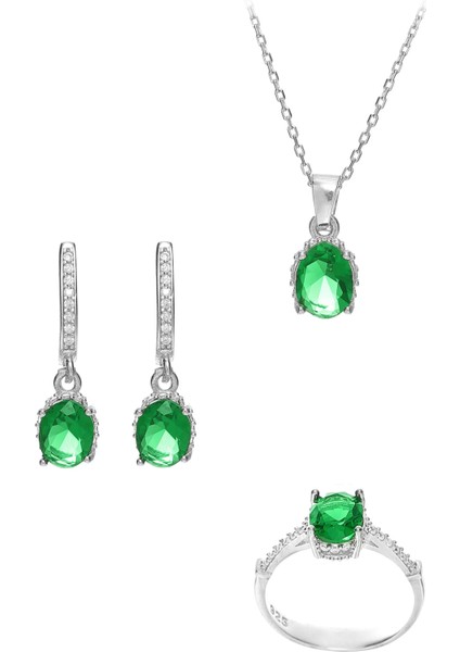 925 Ayar Gümüş Modern Kadın Takı Set