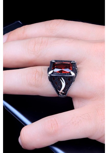 925 Ayar Gümüş Zirkontaşlı Kılıç Motifli Erkek Yüzük Silver fiyatları