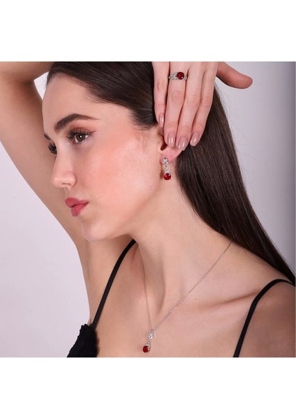 925 Ayar Zirkon Taşlı Kadın Silver Set fiyatları