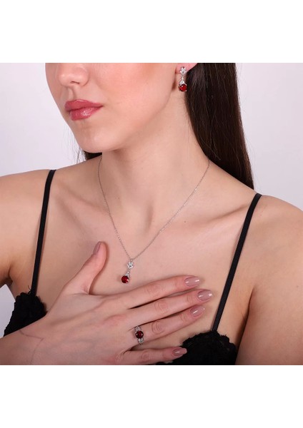 925 Ayar Zirkon Taşlı Kadın Silver Set modelleri