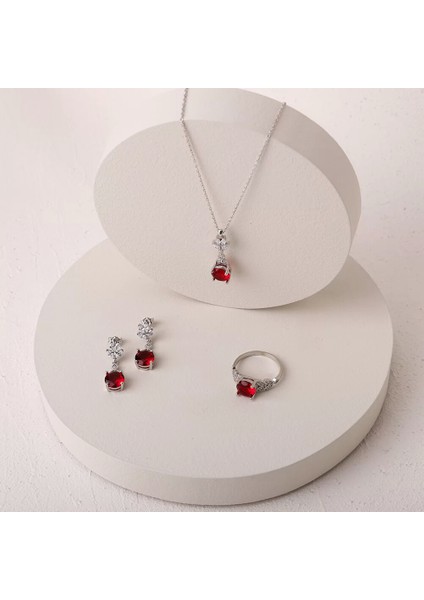 925 Ayar Zirkon Taşlı Kadın Silver Set indirimleri