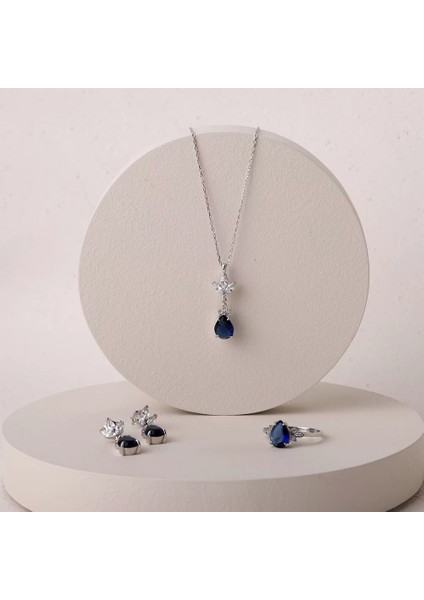 925 Ayar Zirkon Taşlı Kadın Silver Set modelleri