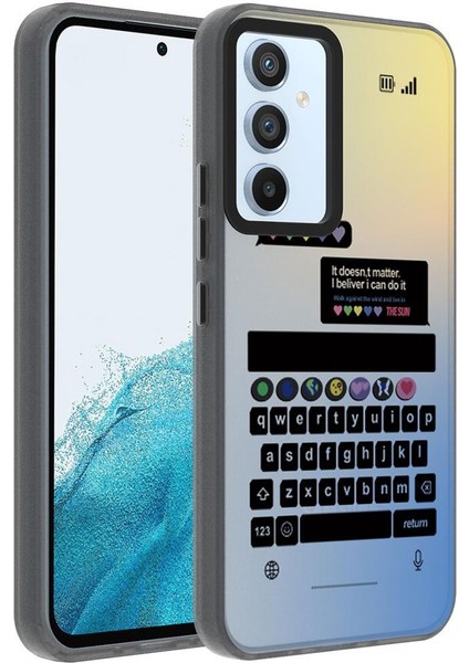 Galaxy A54 Kılıf Desenli Kamera Çerçeveli Sert Dragon Kapak Klavye