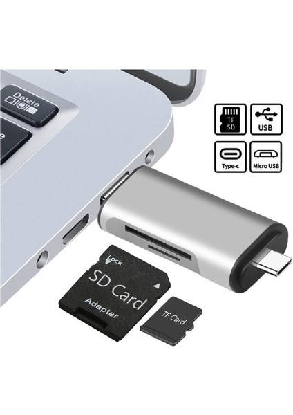 Type C USB Kart Okuyucu Micro Sd Card Reader Çevirici Dönüştürücü Adaptör